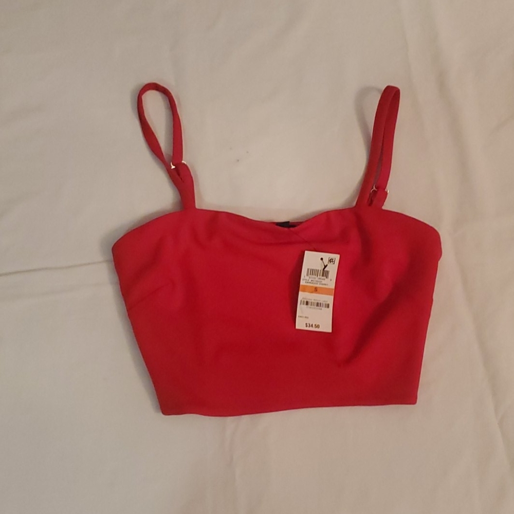 Red crop top with adjustable strap